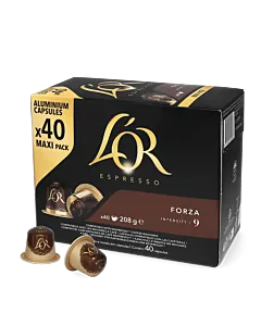 L'OR Forza 40 package and pod for Nespresso
