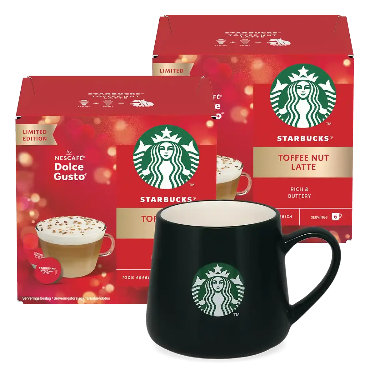 Balíček Toffee Nut Latte + tmavozelený hrnček