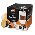 Café René Latte Macchiato package and capsule for Dolce Gusto
